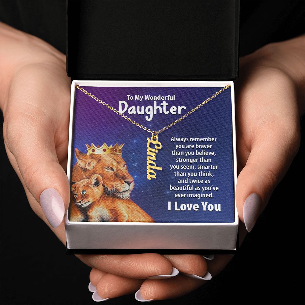 Wonderful Daughter Vertical Name Necklace