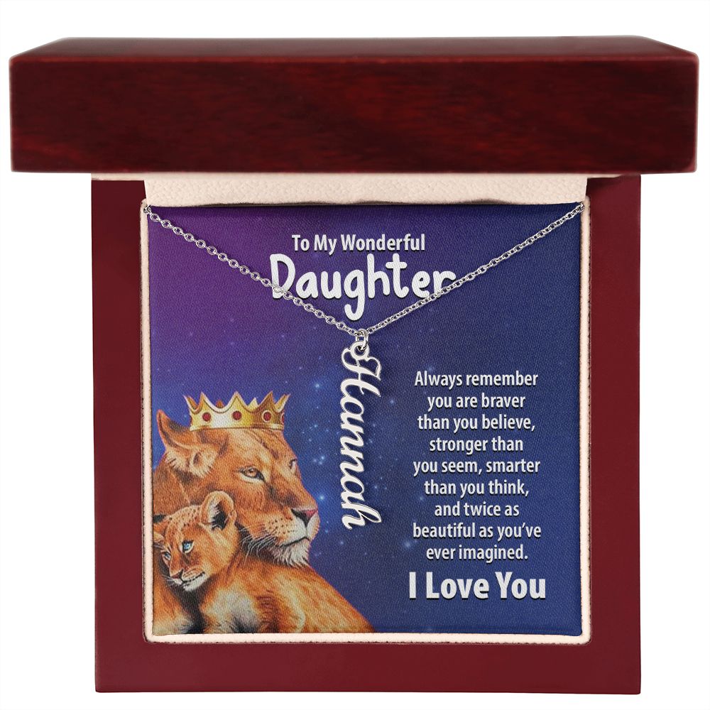 Wonderful Daughter Vertical Name Necklace