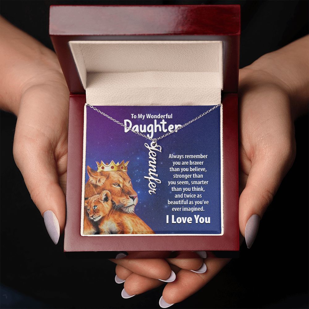 Wonderful Daughter Vertical Name Necklace