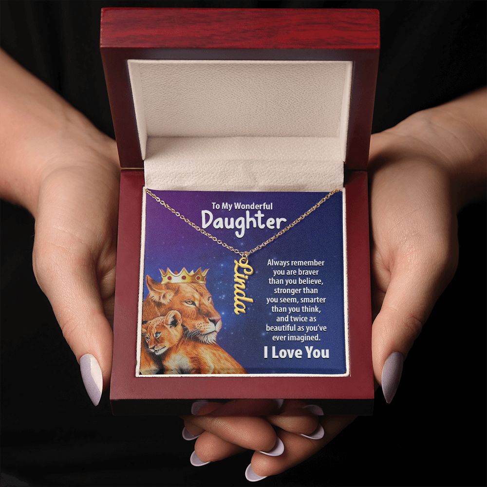 Wonderful Daughter Vertical Name Necklace