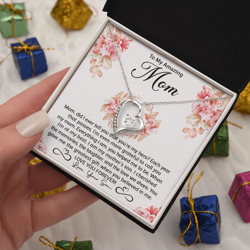 Mom Son My Hero Forever Love Necklace