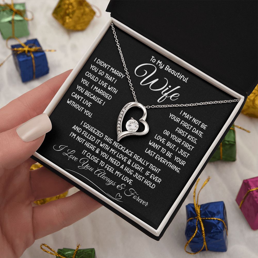 Beautiful Wife Can't Live Without You Forever Love Necklace