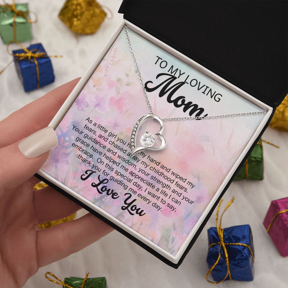 Loving Mom Pink Wildflowers Forever Love Necklace
