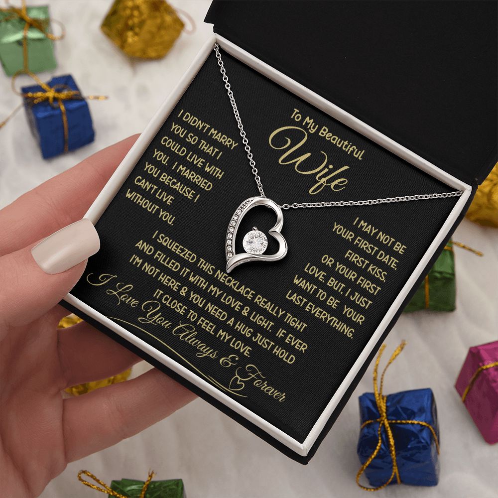 Beautiful Wife Can't Live Without You Forever Love Necklace