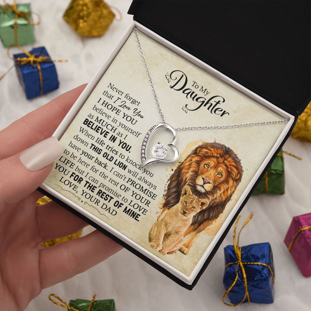Daughter Dad Old Lion Promise Forever Love Necklace