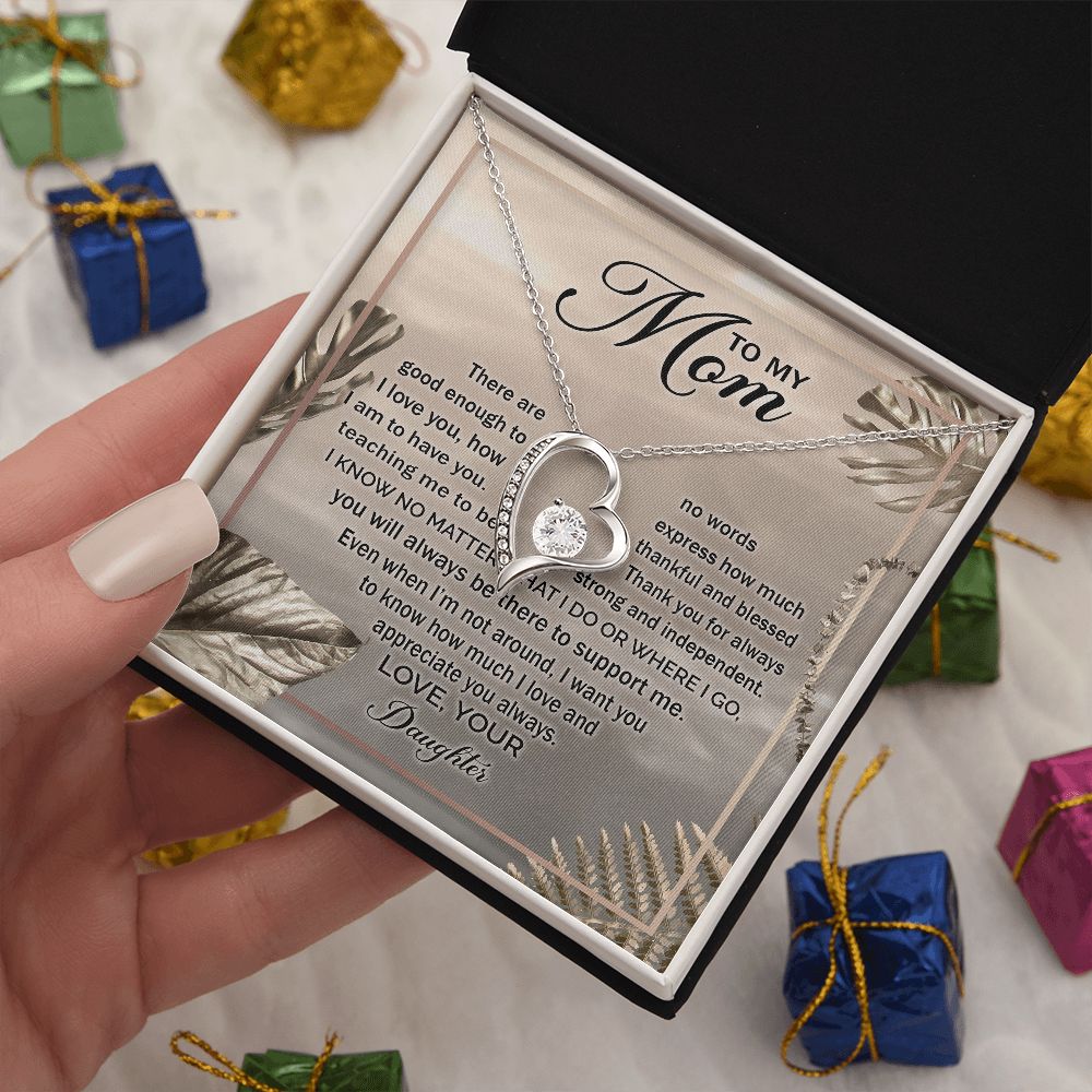 Mom Daughter No Words Forever Love Necklace