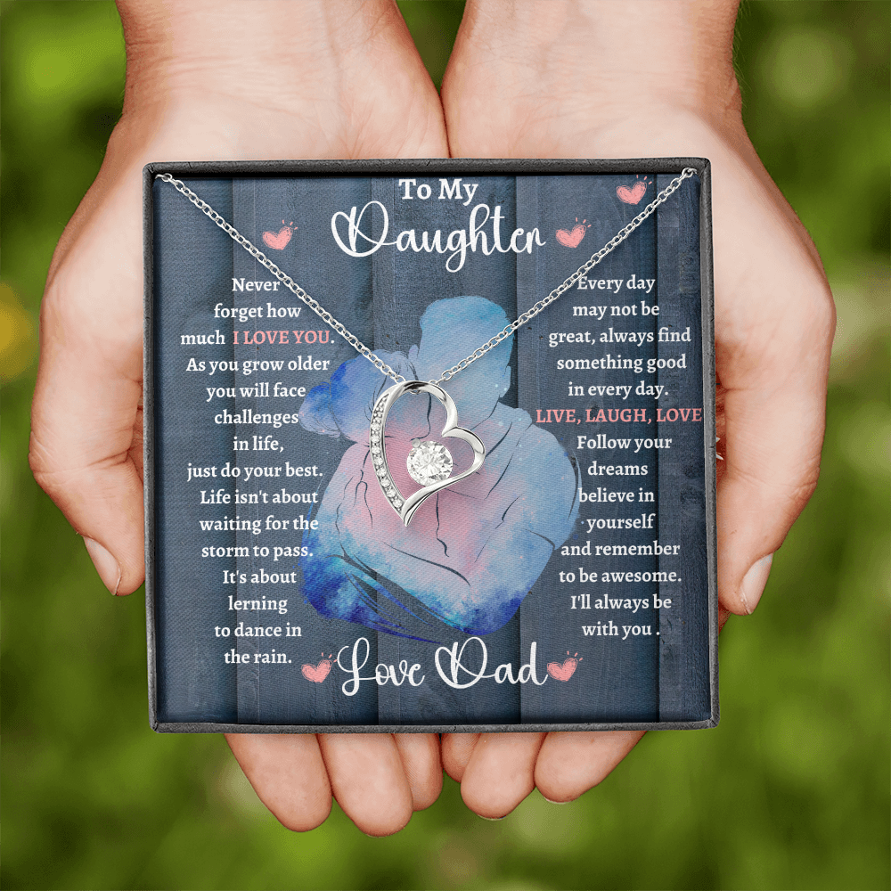 Dad Daughter Hug/ Forever Love Necklace