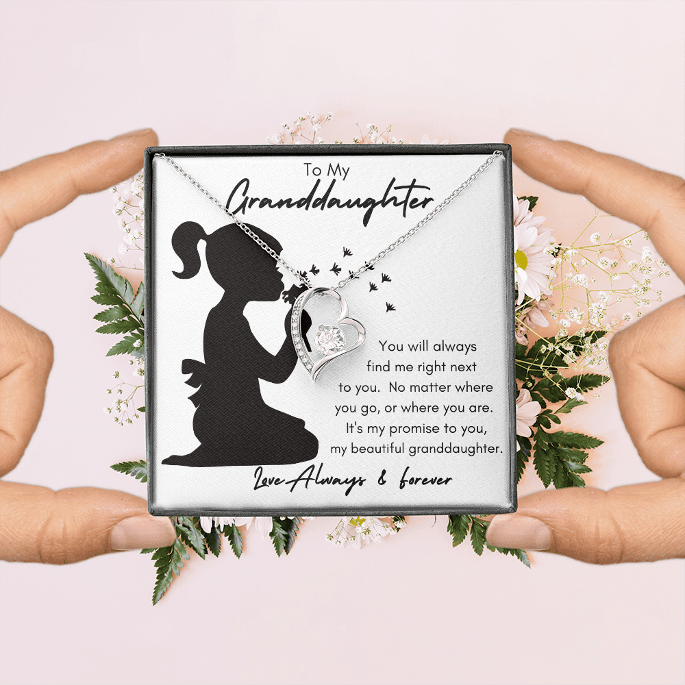 My Granddaughter Silhouette / Forever Love Necklace