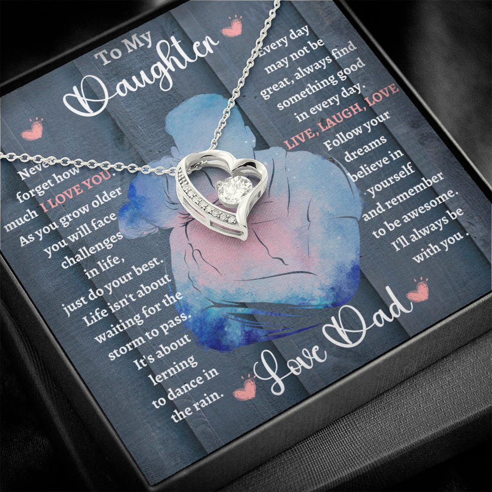 Dad Daughter Hug/ Forever Love Necklace