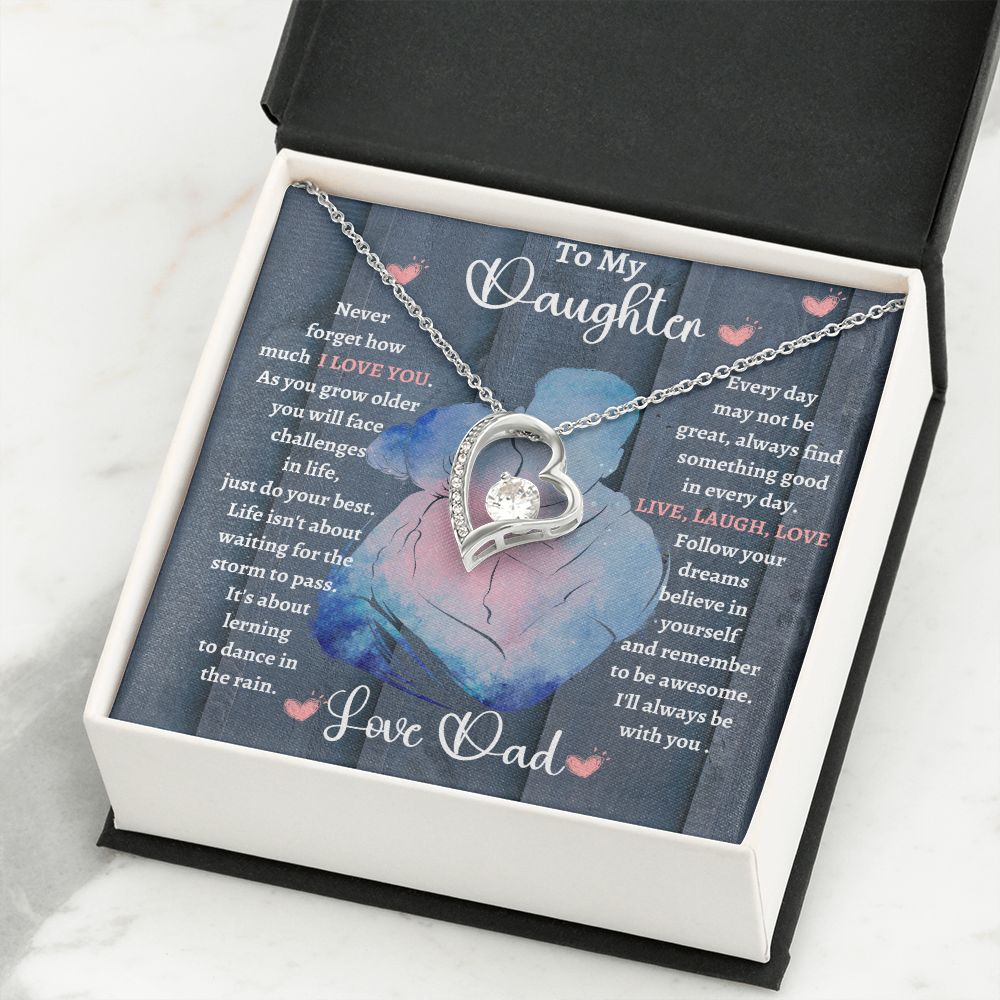 Dad Daughter Hug/ Forever Love Necklace