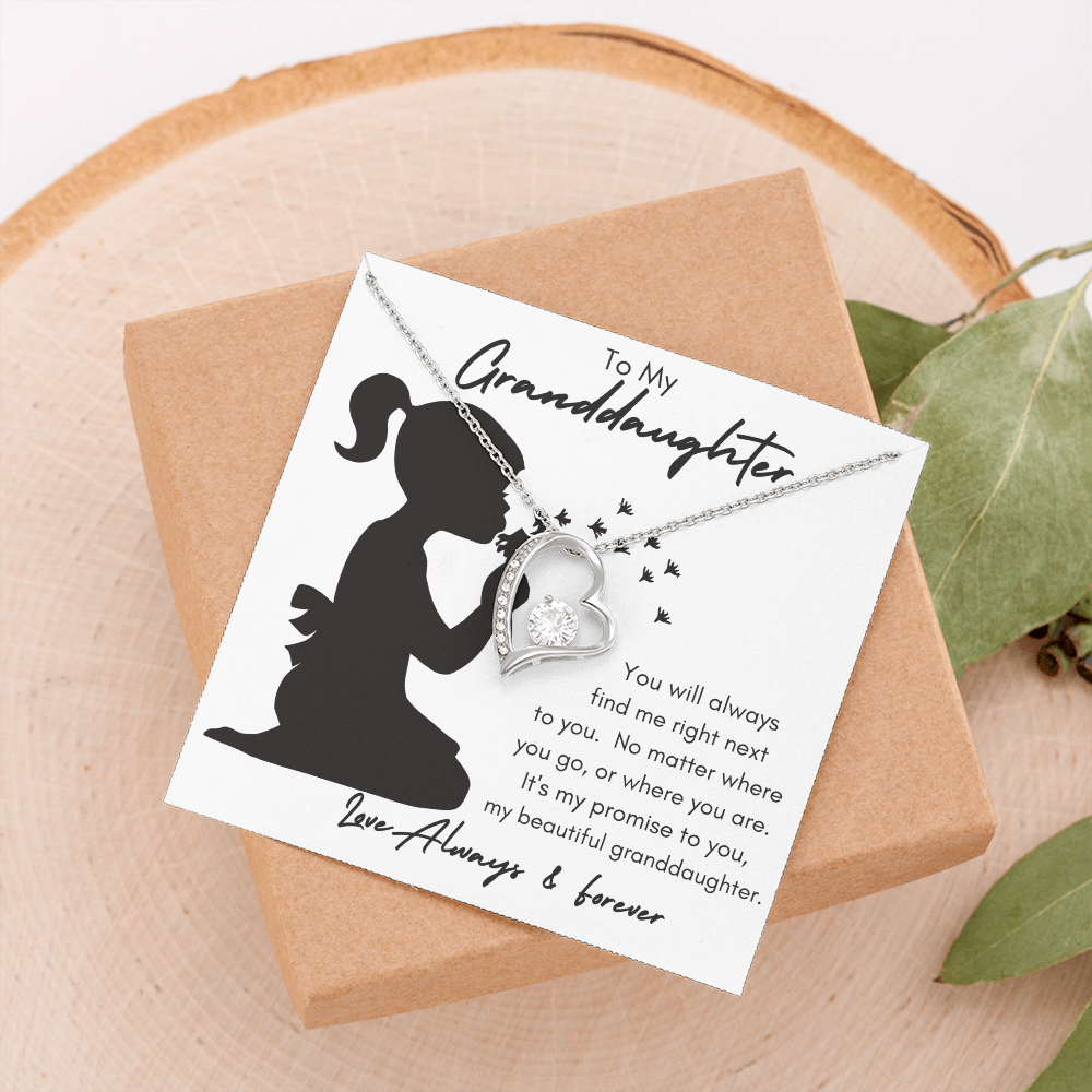 My Granddaughter Silhouette / Forever Love Necklace
