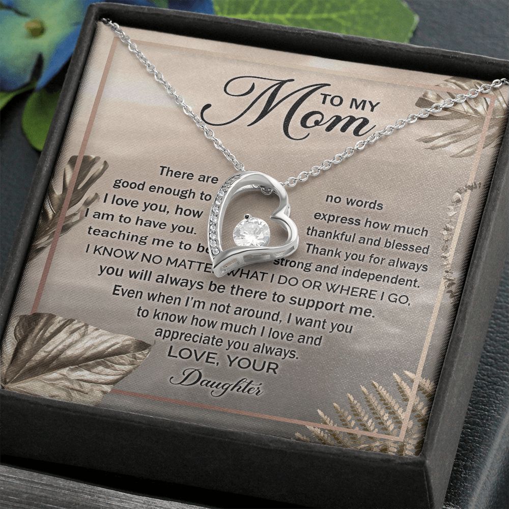 Mom Daughter No Words Forever Love Necklace