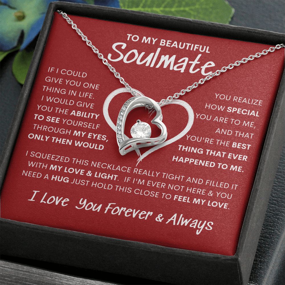 Beautiful Soulmate Special Big Red Heart Forever Love Necklace