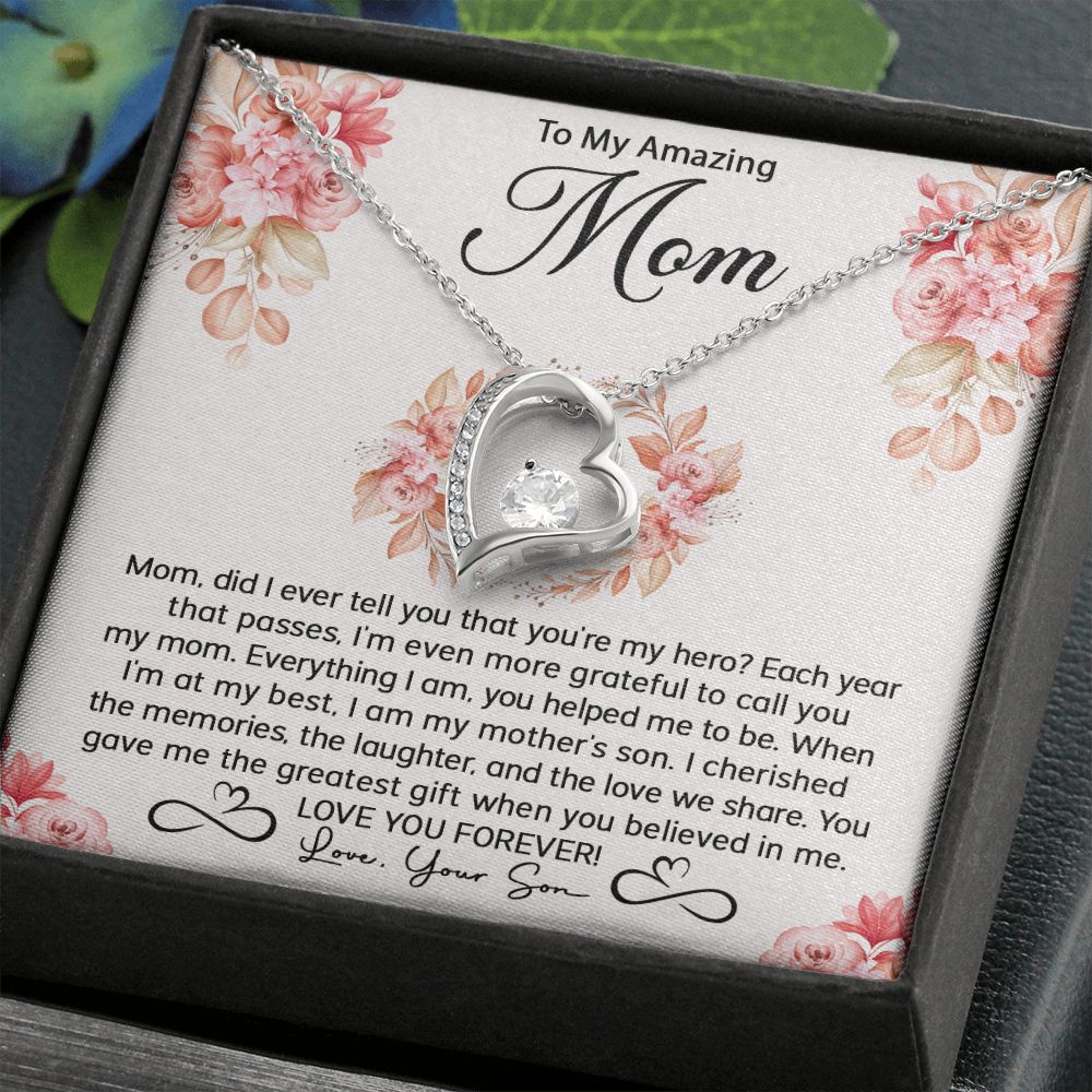 Mom Son My Hero Forever Love Necklace