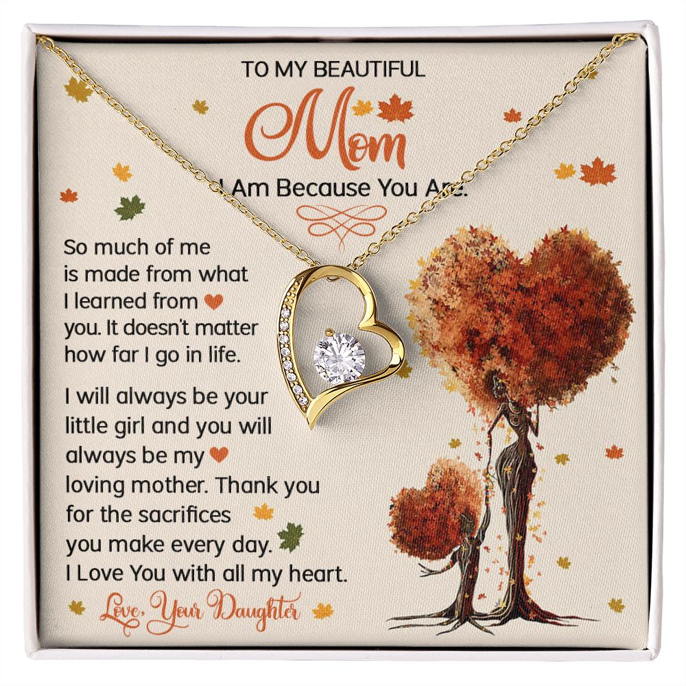Mom Daughter I AM Forever Love Necklace