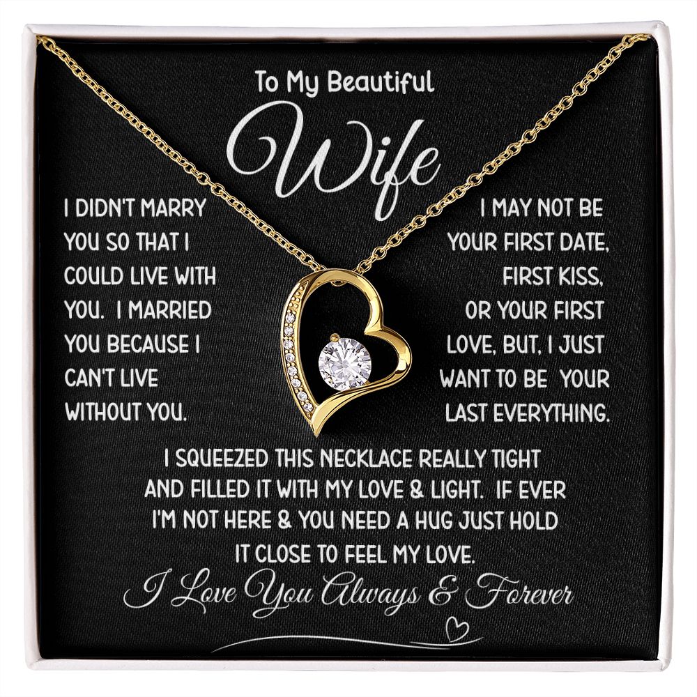 Beautiful Wife Can't Live Without You Forever Love Necklace