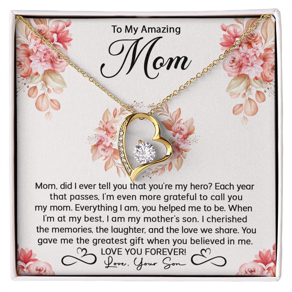 Mom Son My Hero Forever Love Necklace