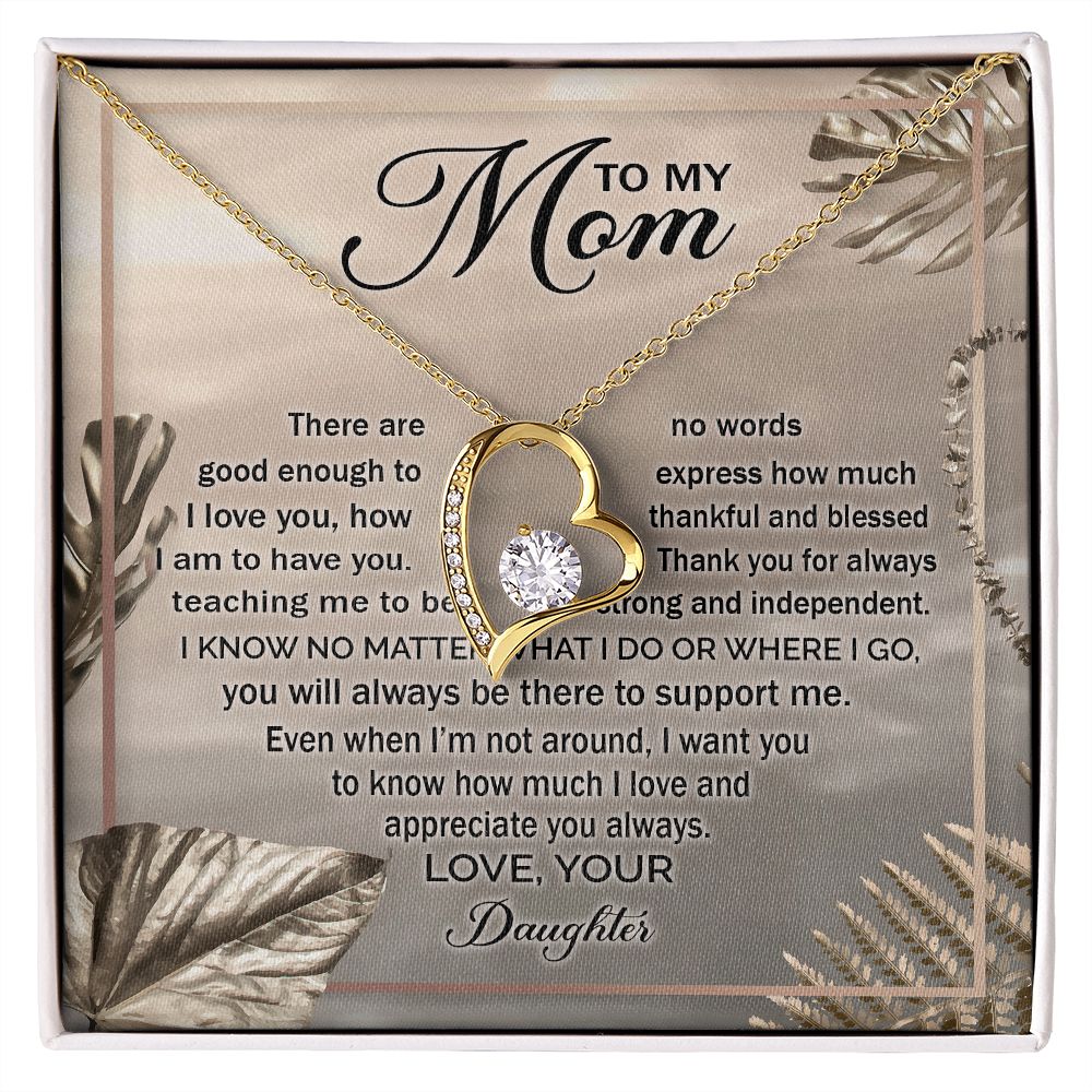 Mom Daughter No Words Forever Love Necklace