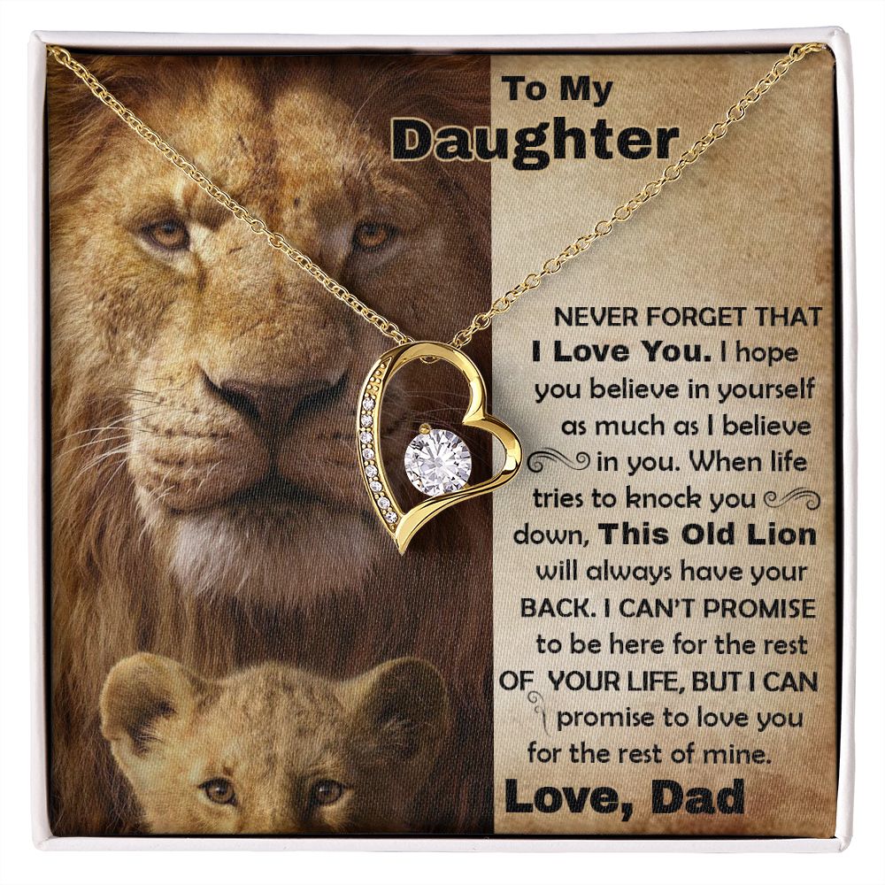 Daughter Old Lion Back Forever Love Necklace