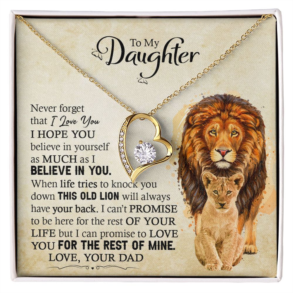 Daughter Dad Old Lion Promise Forever Love Necklace