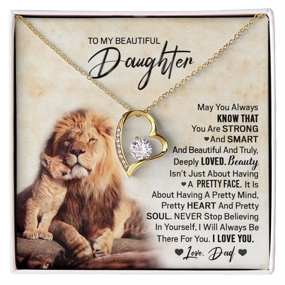 Daughter Pretty Lion Forever Love Necklace