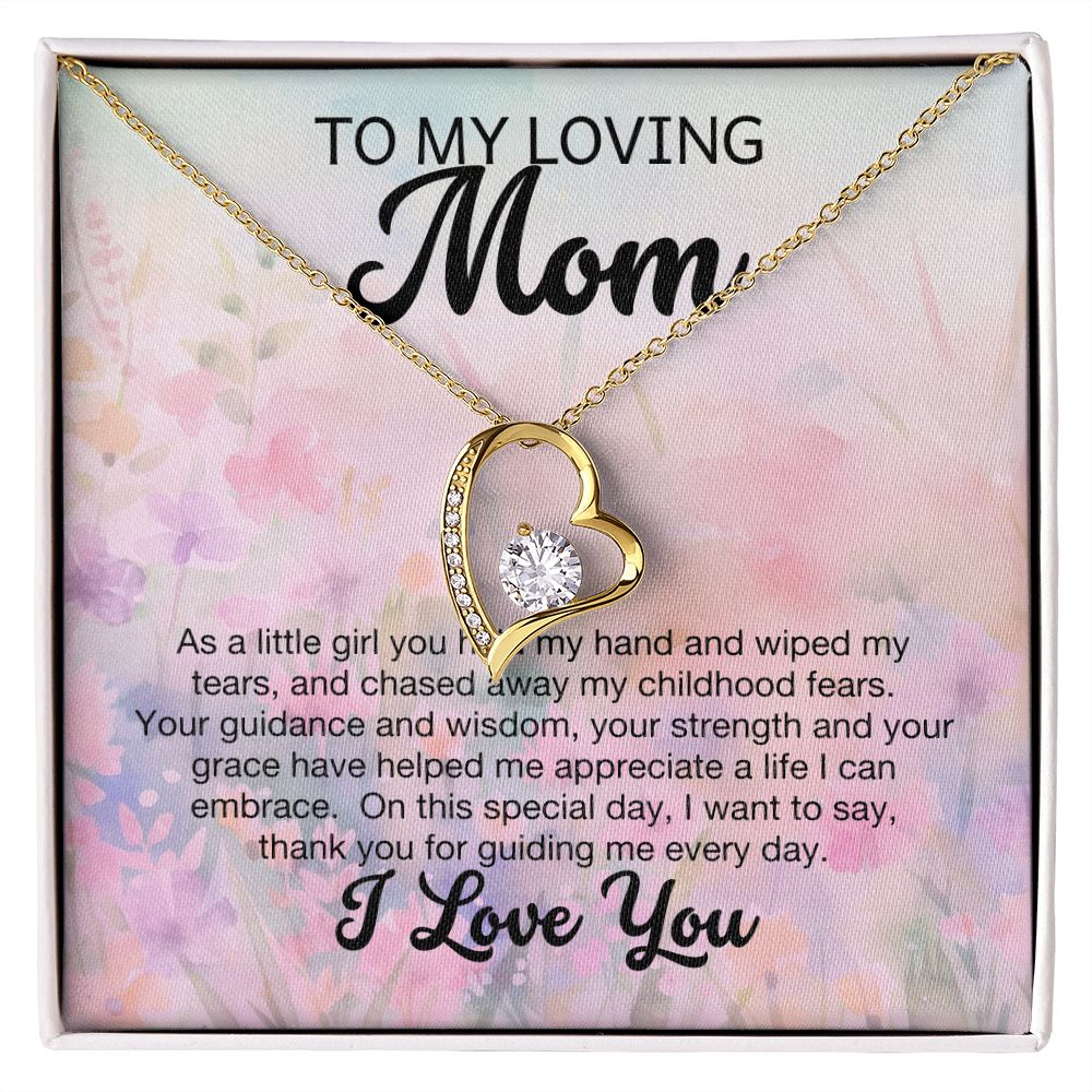 Loving Mom Pink Wildflowers Forever Love Necklace