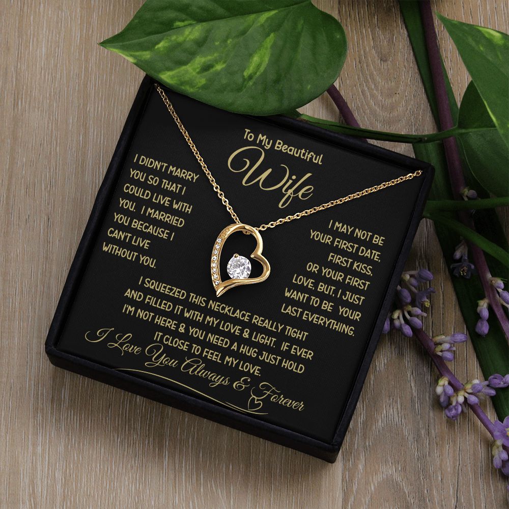 Beautiful Wife Can't Live Without You Forever Love Necklace