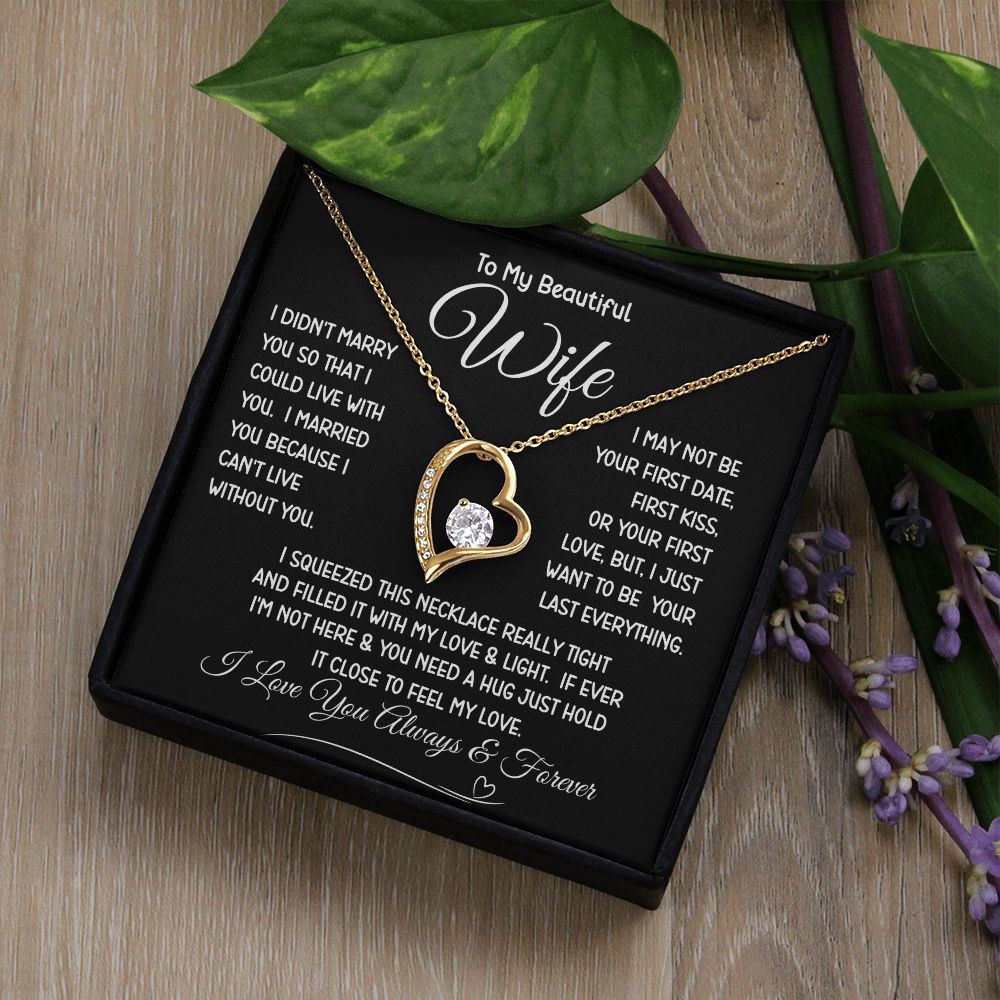 Beautiful Wife Can't Live Without You Forever Love Necklace