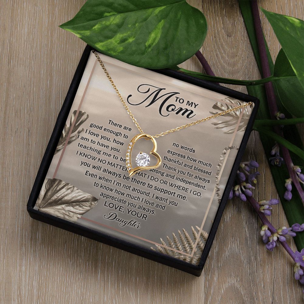 Mom Daughter No Words Forever Love Necklace