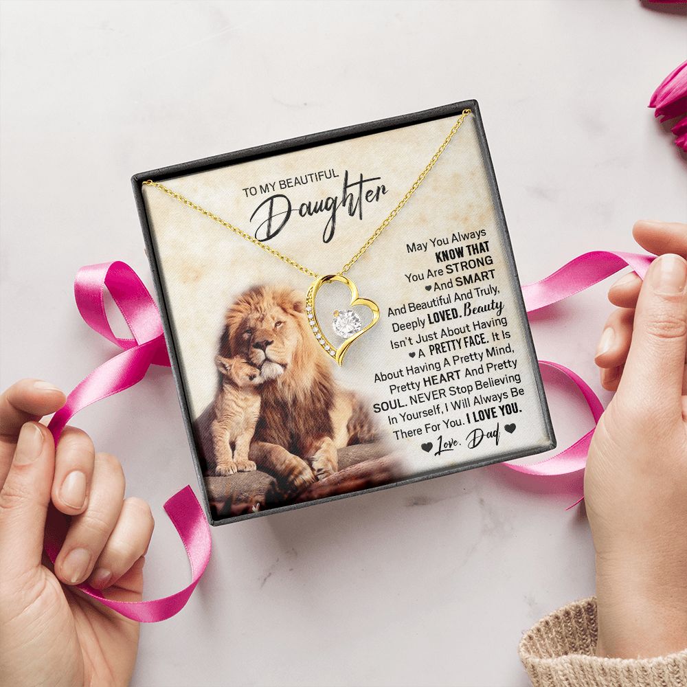 Daughter Pretty Lion Forever Love Necklace