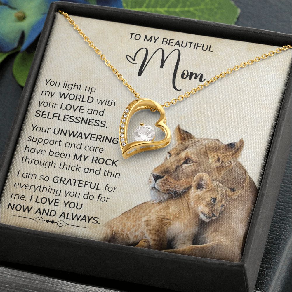 Mom Lioness My World Forever Love Necklace