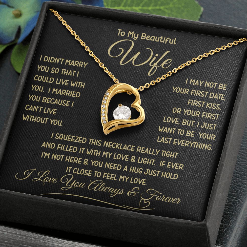 Beautiful Wife Can't Live Without You Forever Love Necklace