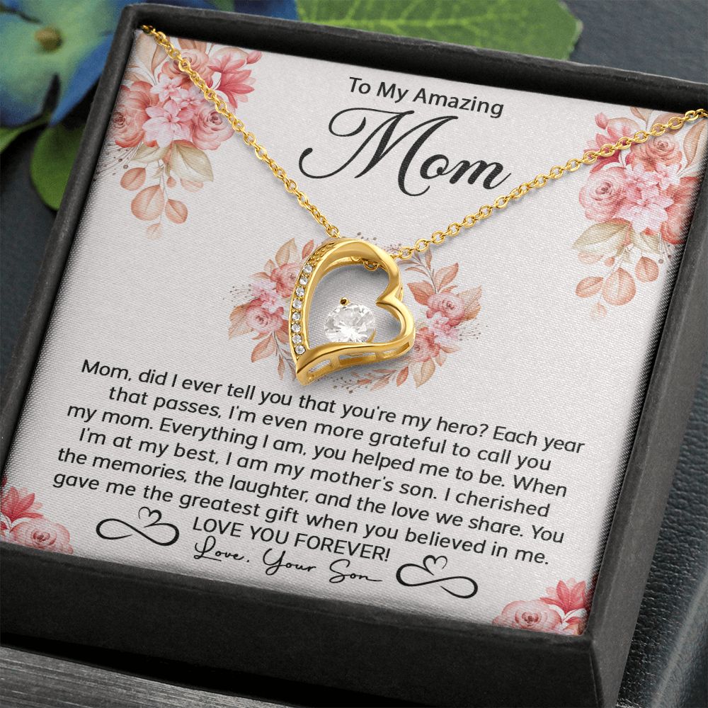 Mom Son My Hero Forever Love Necklace