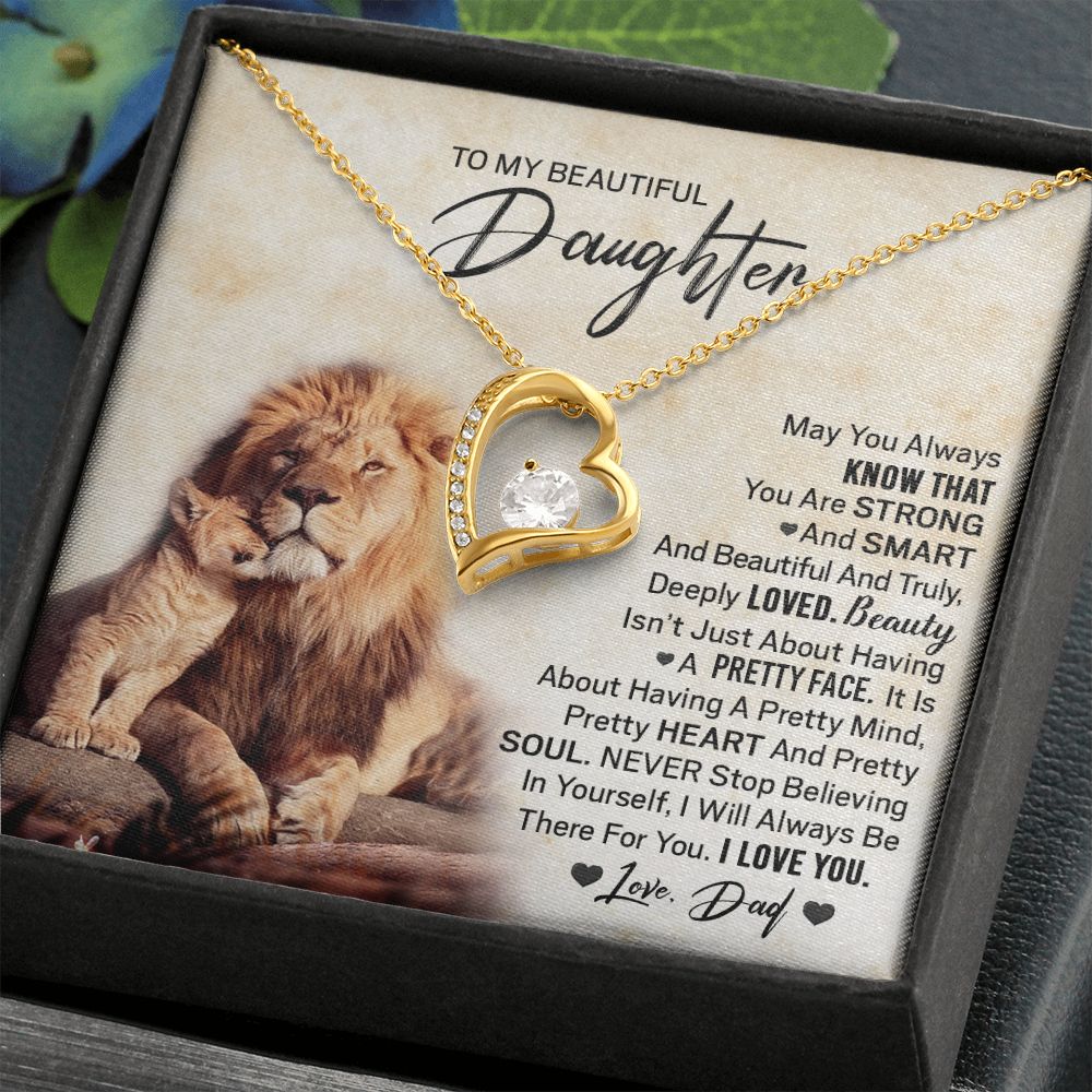 Daughter Pretty Lion Forever Love Necklace