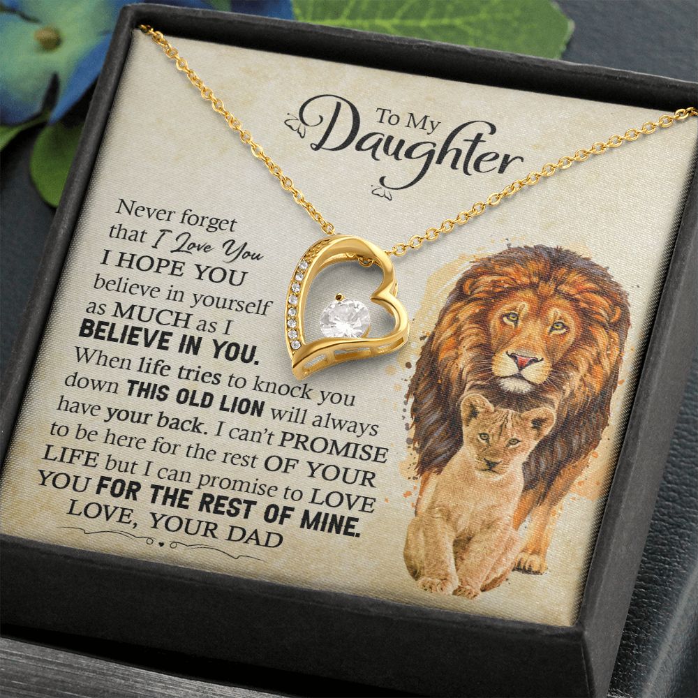 Daughter Dad Old Lion Promise Forever Love Necklace