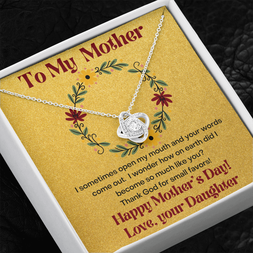 To My Mother Thank God/ Love Knot Necklace