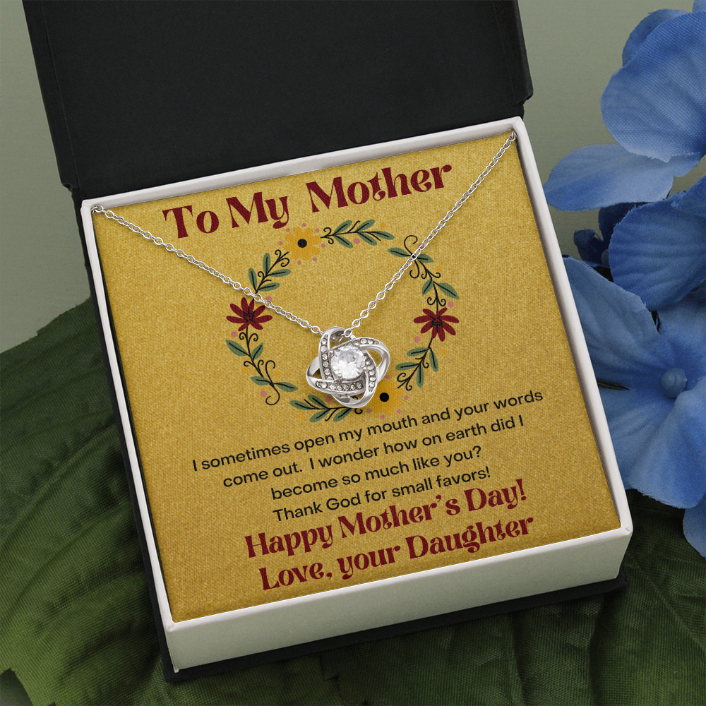 To My Mother Thank God/ Love Knot Necklace