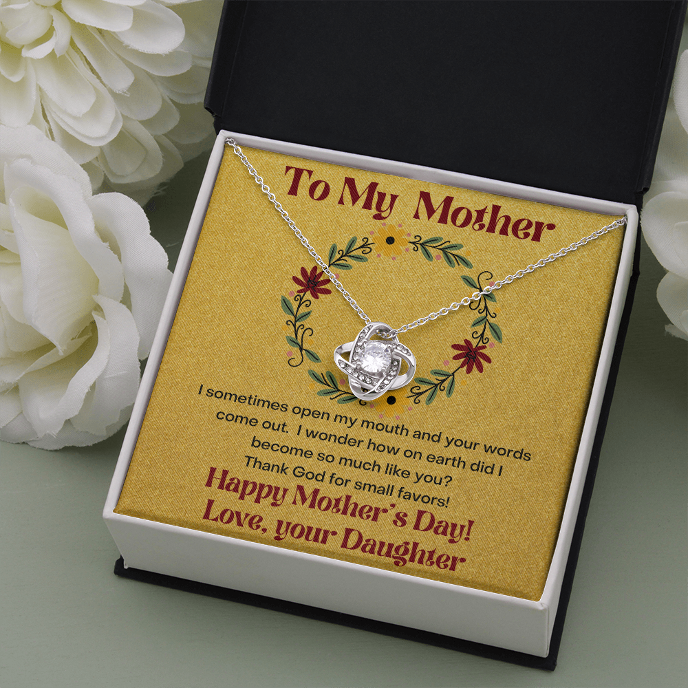 To My Mother Thank God/ Love Knot Necklace