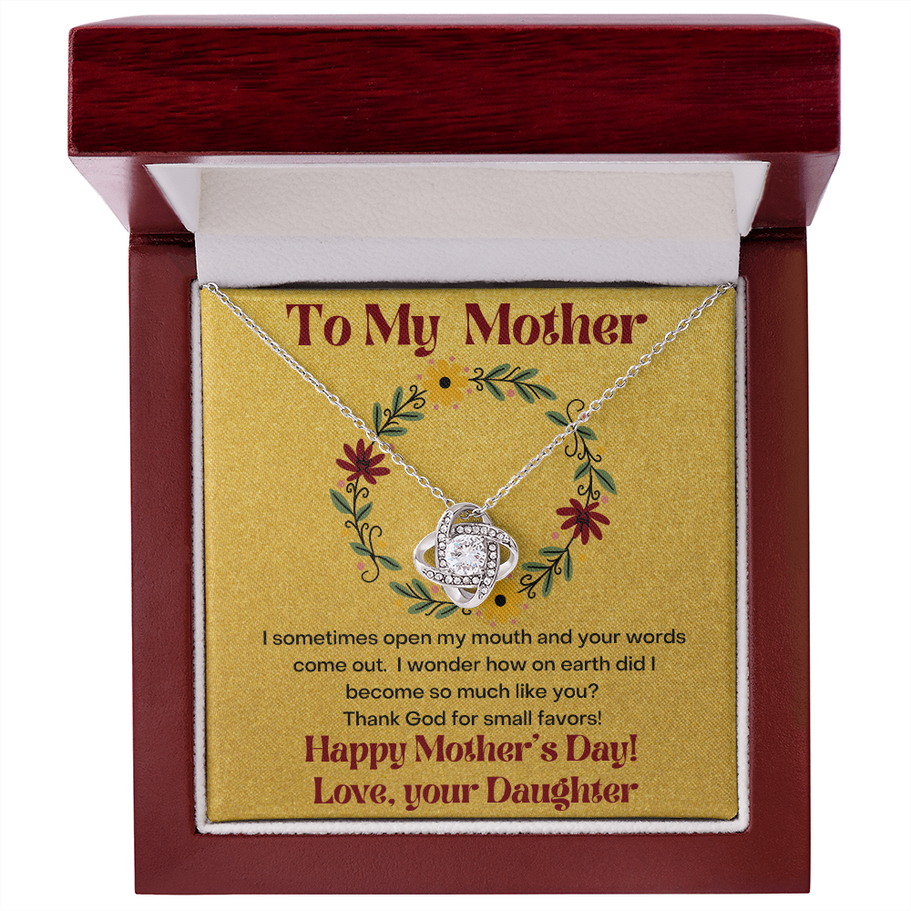To My Mother Thank God/ Love Knot Necklace