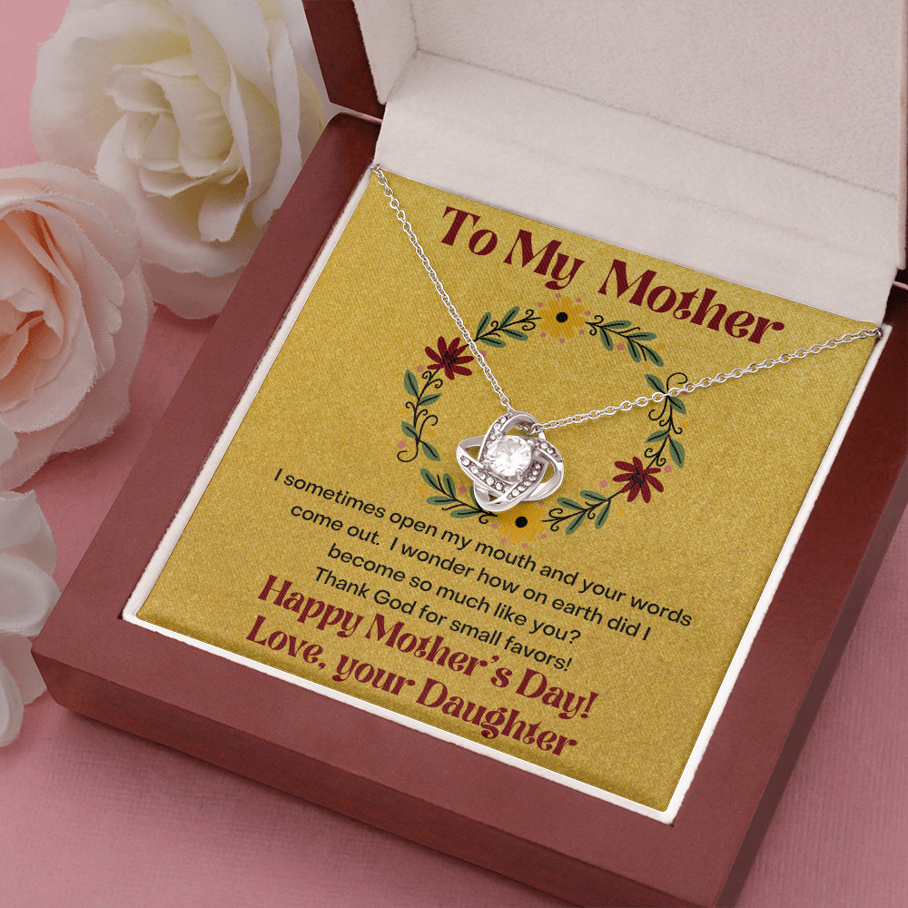 To My Mother Thank God/ Love Knot Necklace