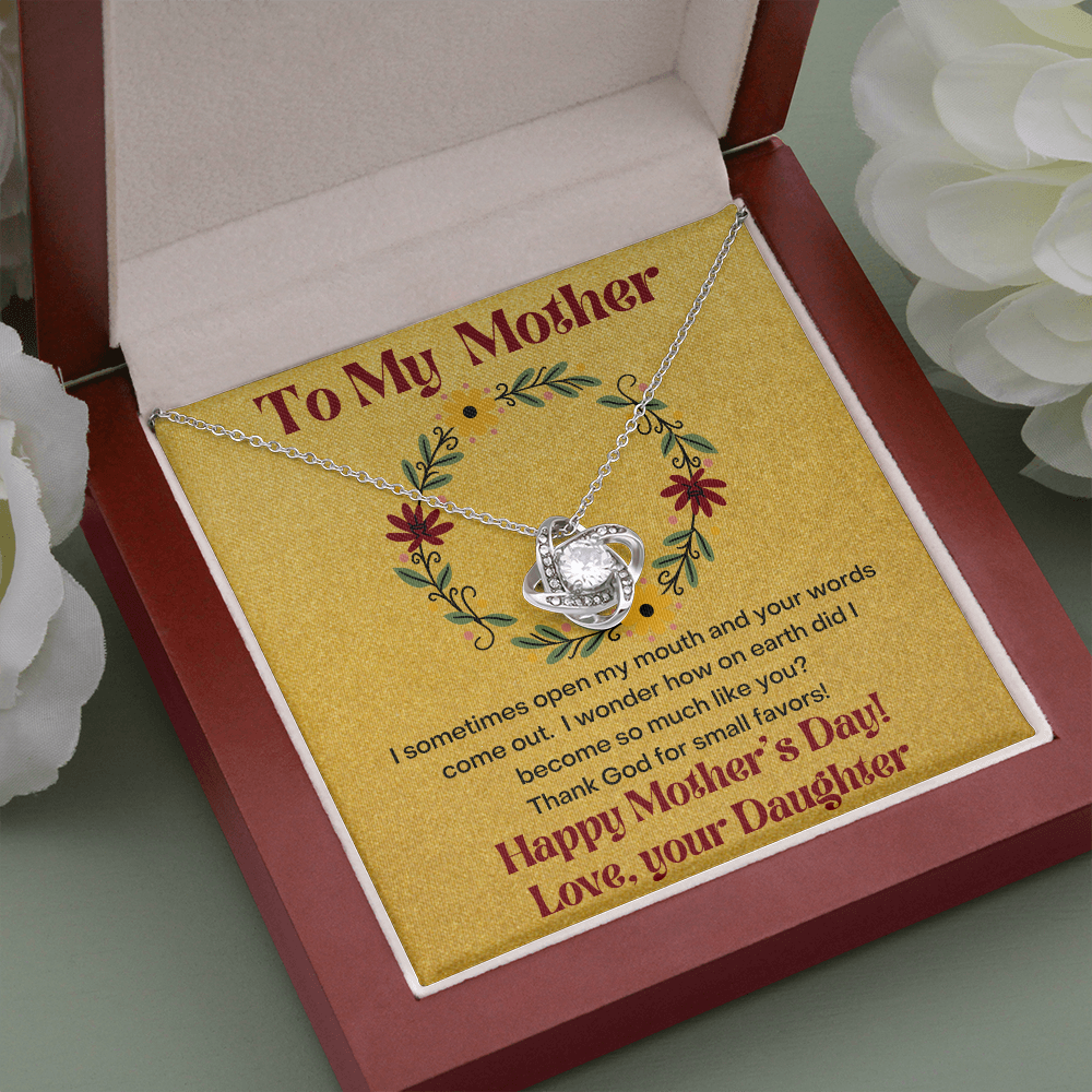 To My Mother Thank God/ Love Knot Necklace