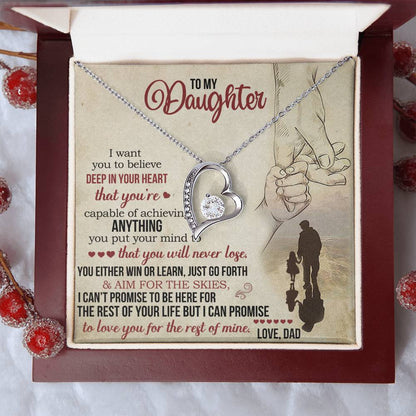 DAUGHTER DAD THE REST OF MY LIFE FOREVER LOVE NECKLACE