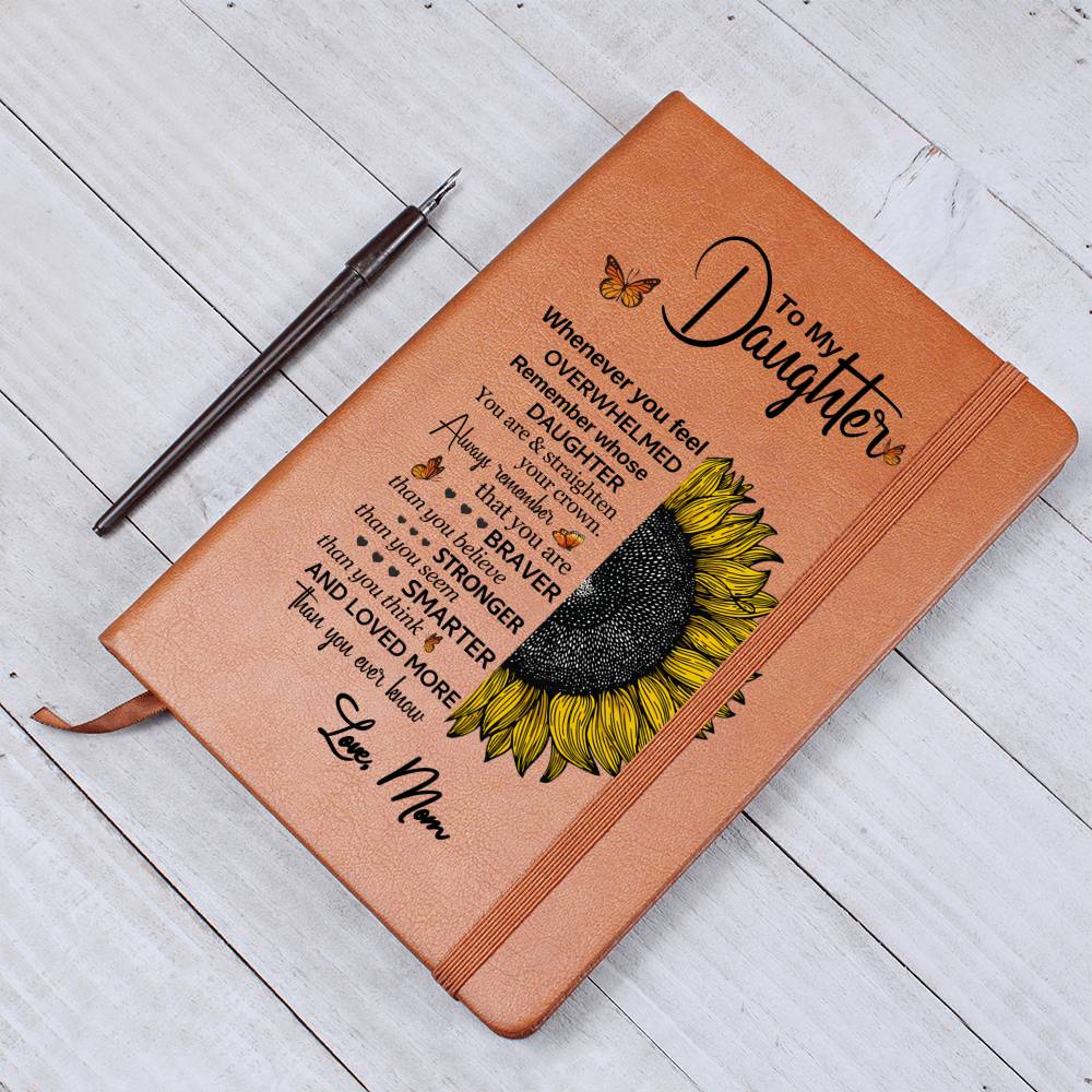 DAUGHTER SUNFLOWER ALWAYS REMEMBER GRAPHIC LEATHER JOURNAL