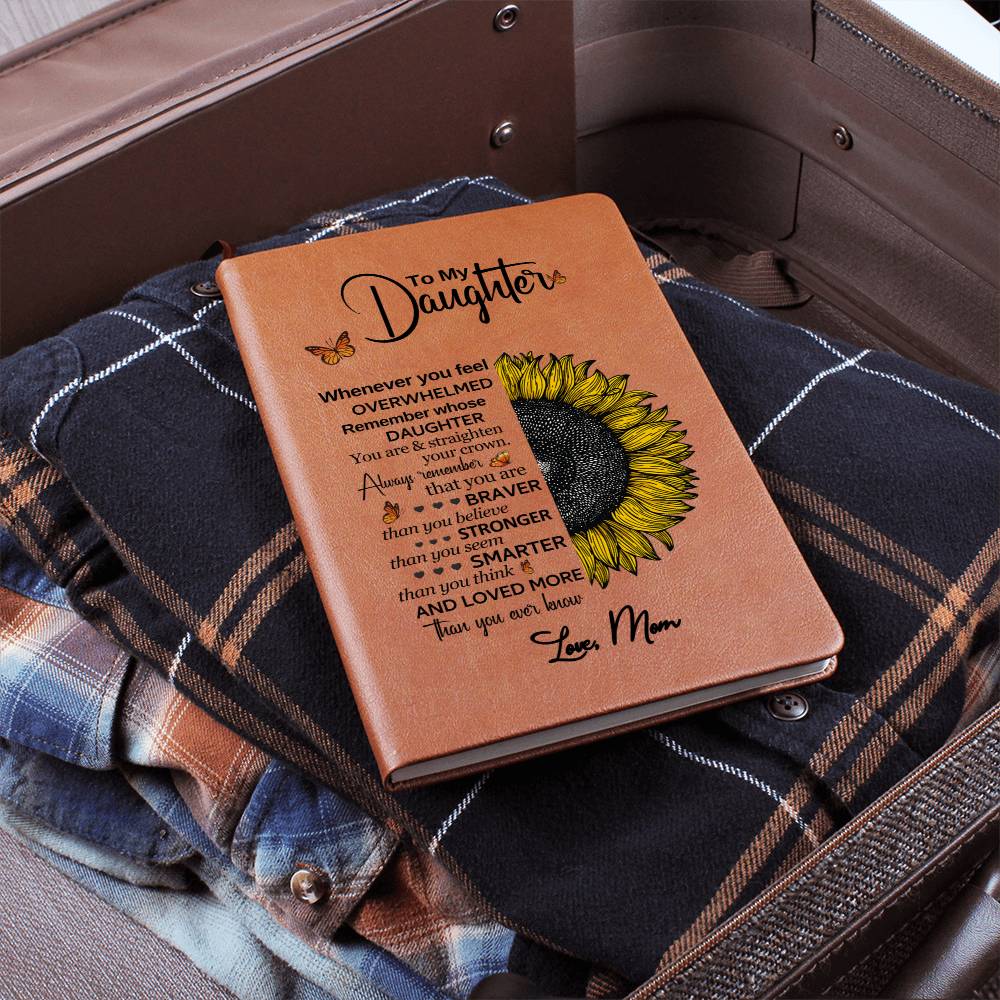 DAUGHTER SUNFLOWER ALWAYS REMEMBER GRAPHIC LEATHER JOURNAL