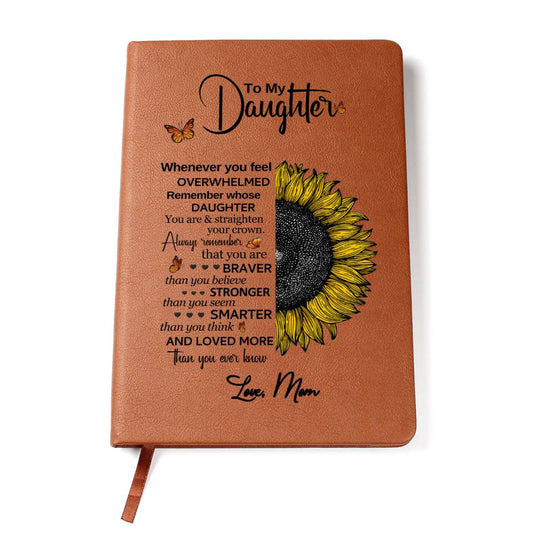 DAUGHTER SUNFLOWER ALWAYS REMEMBER GRAPHIC LEATHER JOURNAL