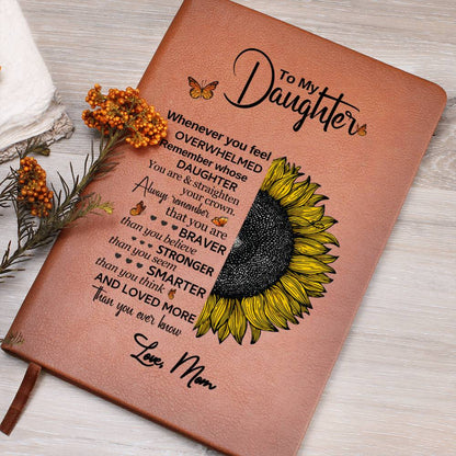 DAUGHTER SUNFLOWER ALWAYS REMEMBER GRAPHIC LEATHER JOURNAL