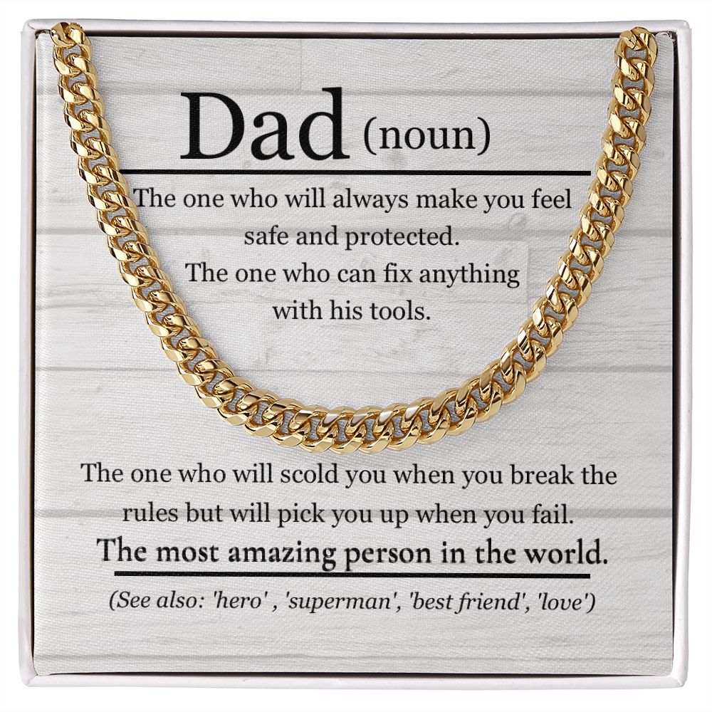 Dad Noun Cuban Link Chain