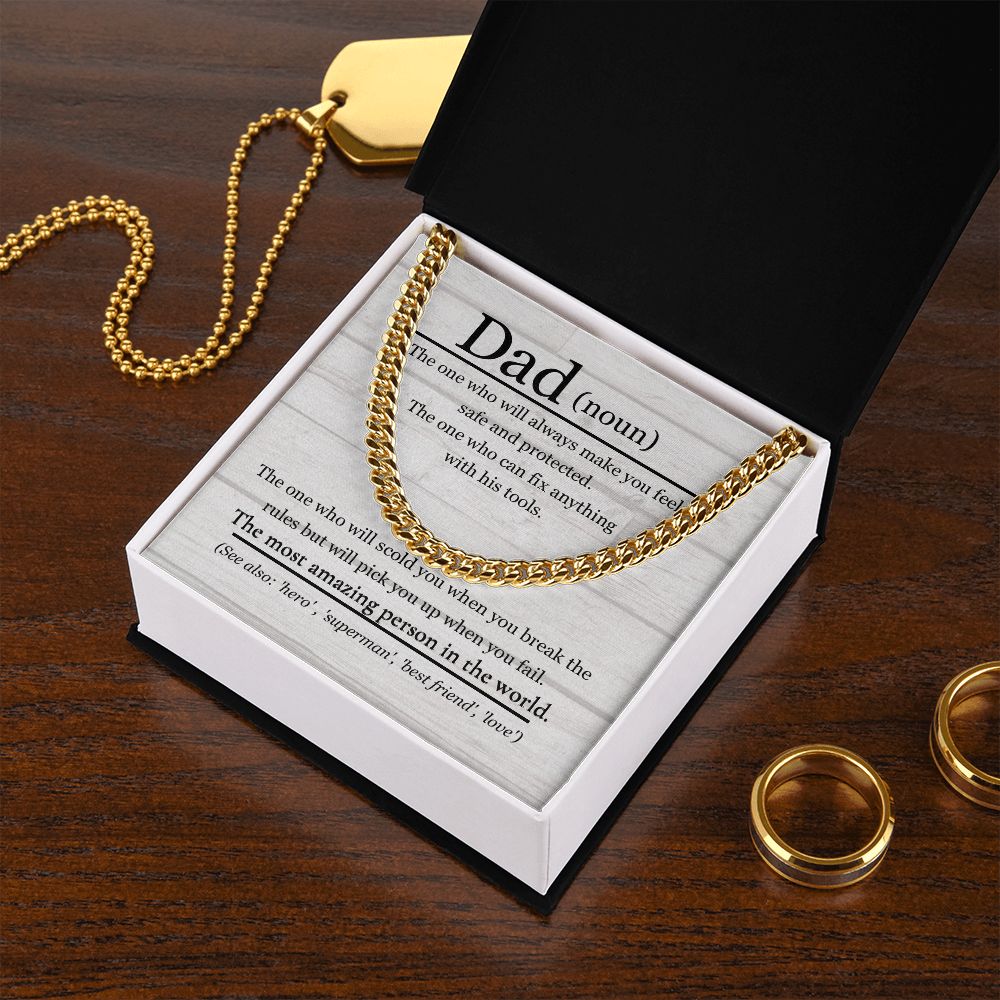 Dad Noun Cuban Link Chain