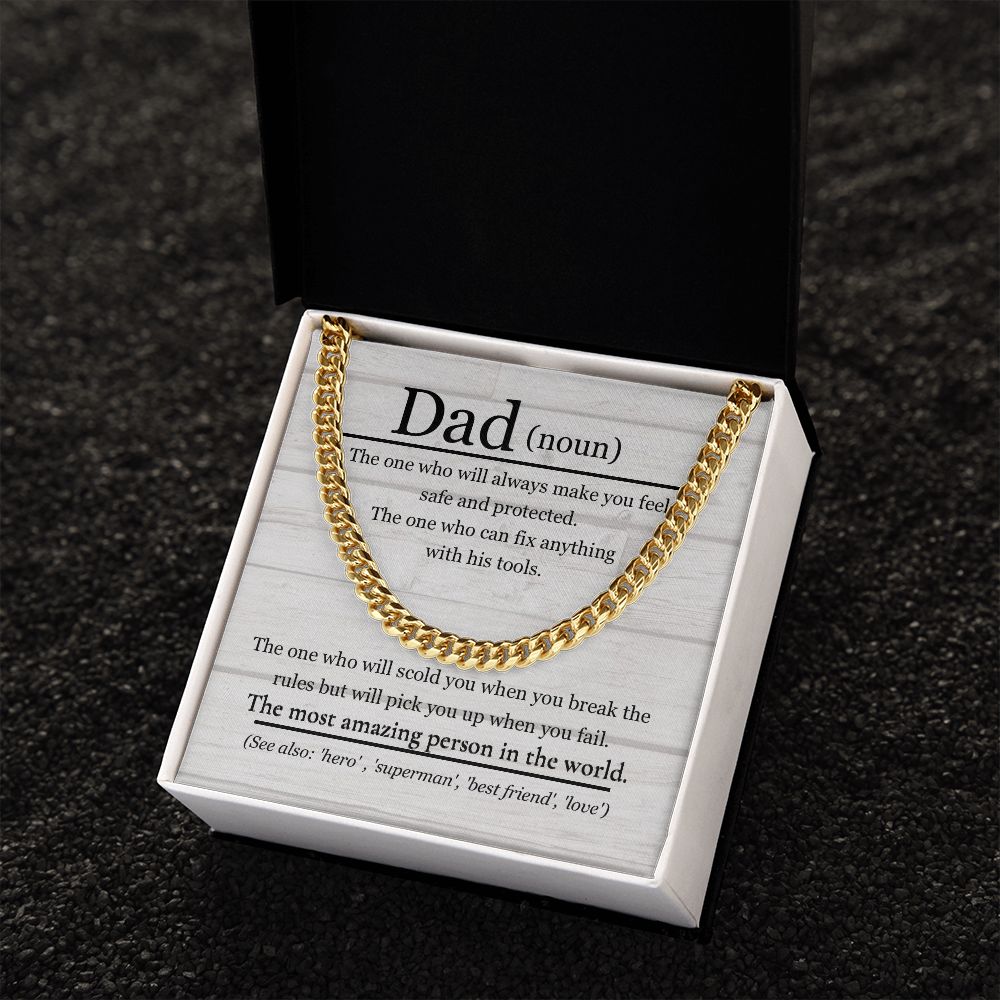 Dad Noun Cuban Link Chain