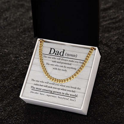Dad Noun Cuban Link Chain